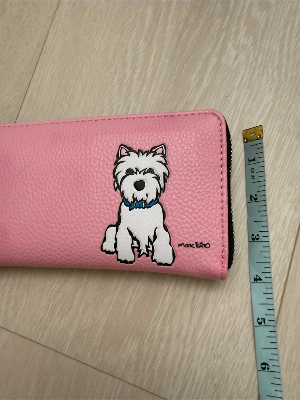 Marc Taro Westie Pink Zip-Around Wallet West Highland White Terrier